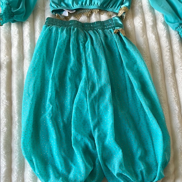 Disney Kids Jasmine Turquoise and Gold Costume Set - Picture 9 of 9